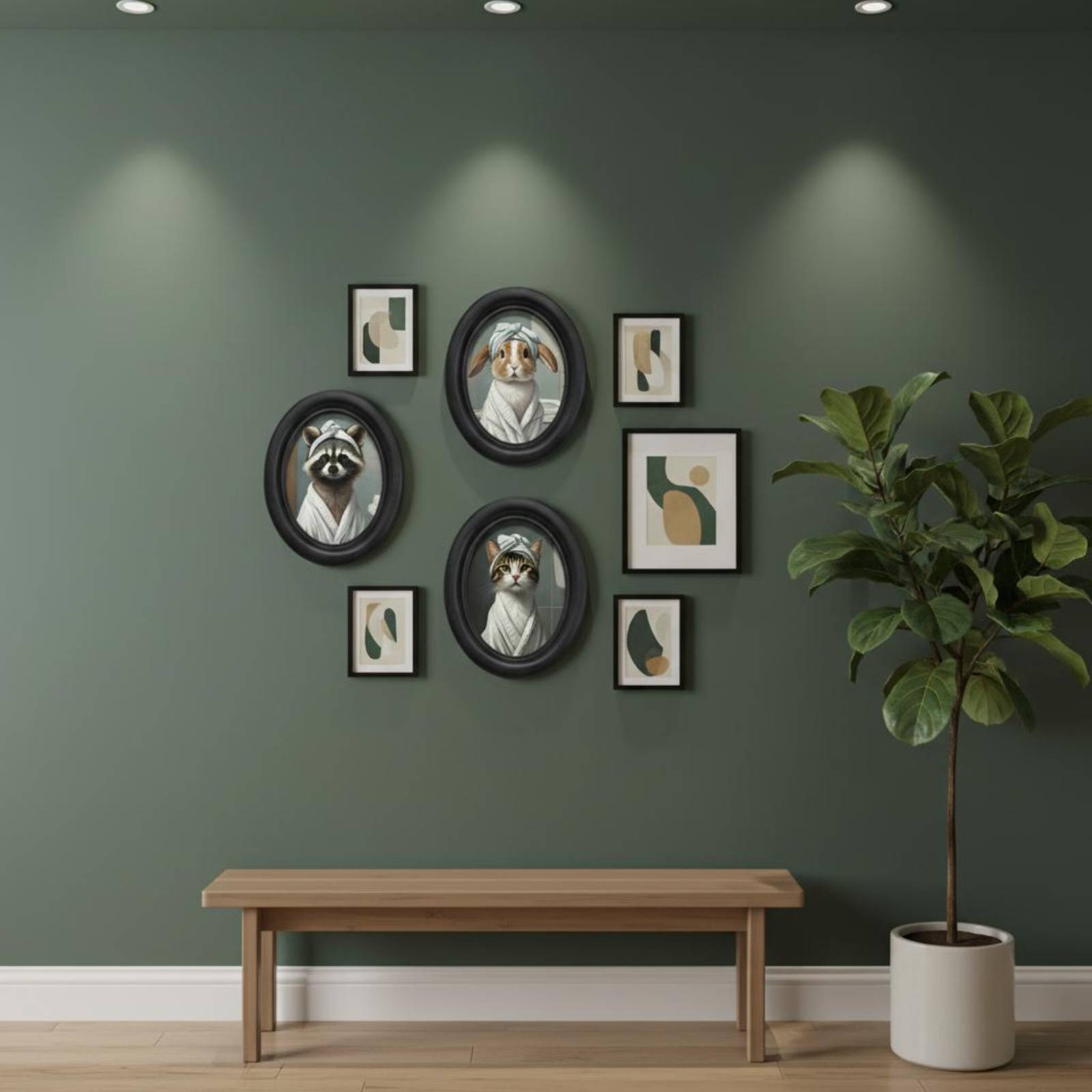 Home Decor Mirror - إطار صور محمول بتصميم حيوانات، ديكور