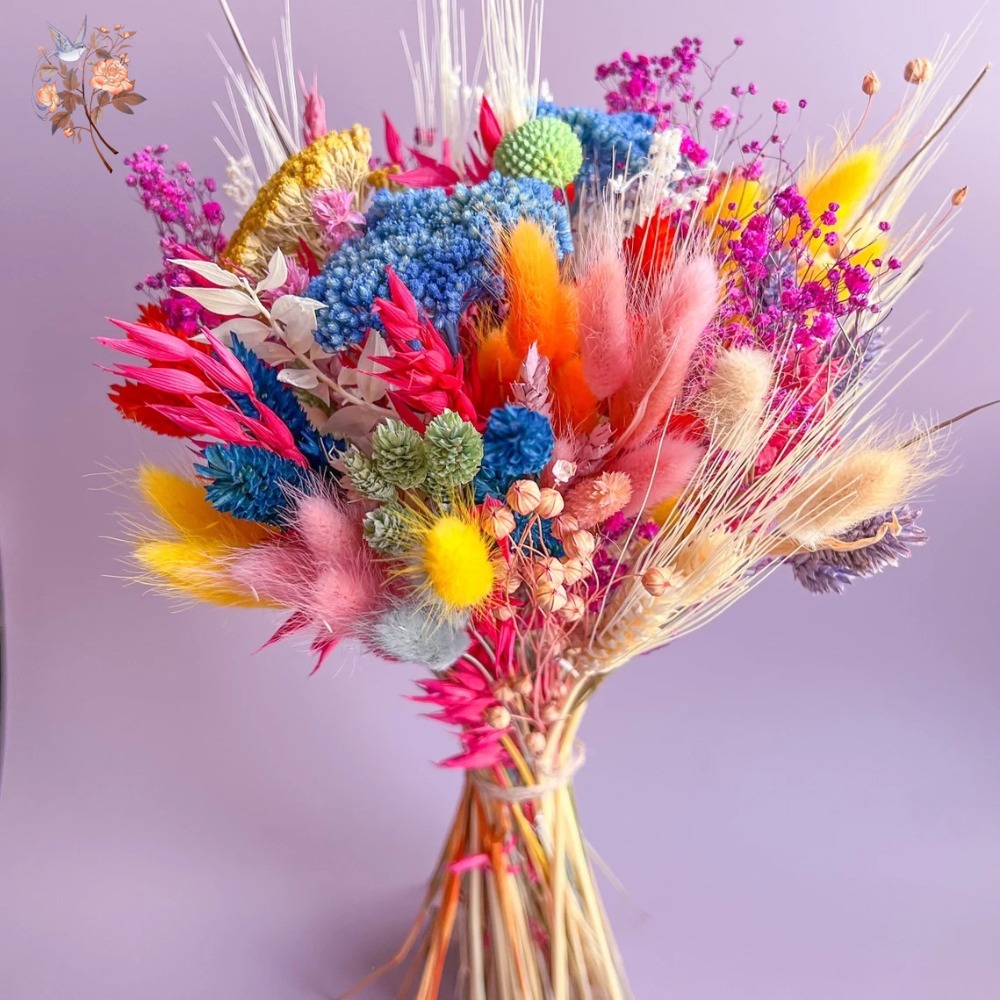 Pampas Grass Decor - الزهور المجففة الملونة باقة الزفاف للعروس