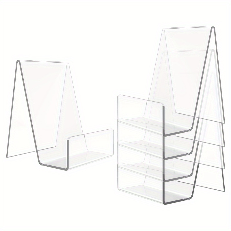 Aesthetic Bookend - حامل أكريليك شفاف 4/8 قطع، حامل