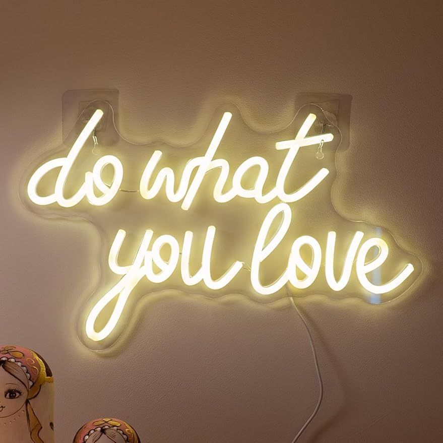 Home Decor Quotes Ideas - افعل ما تحبه - لافتة نيون