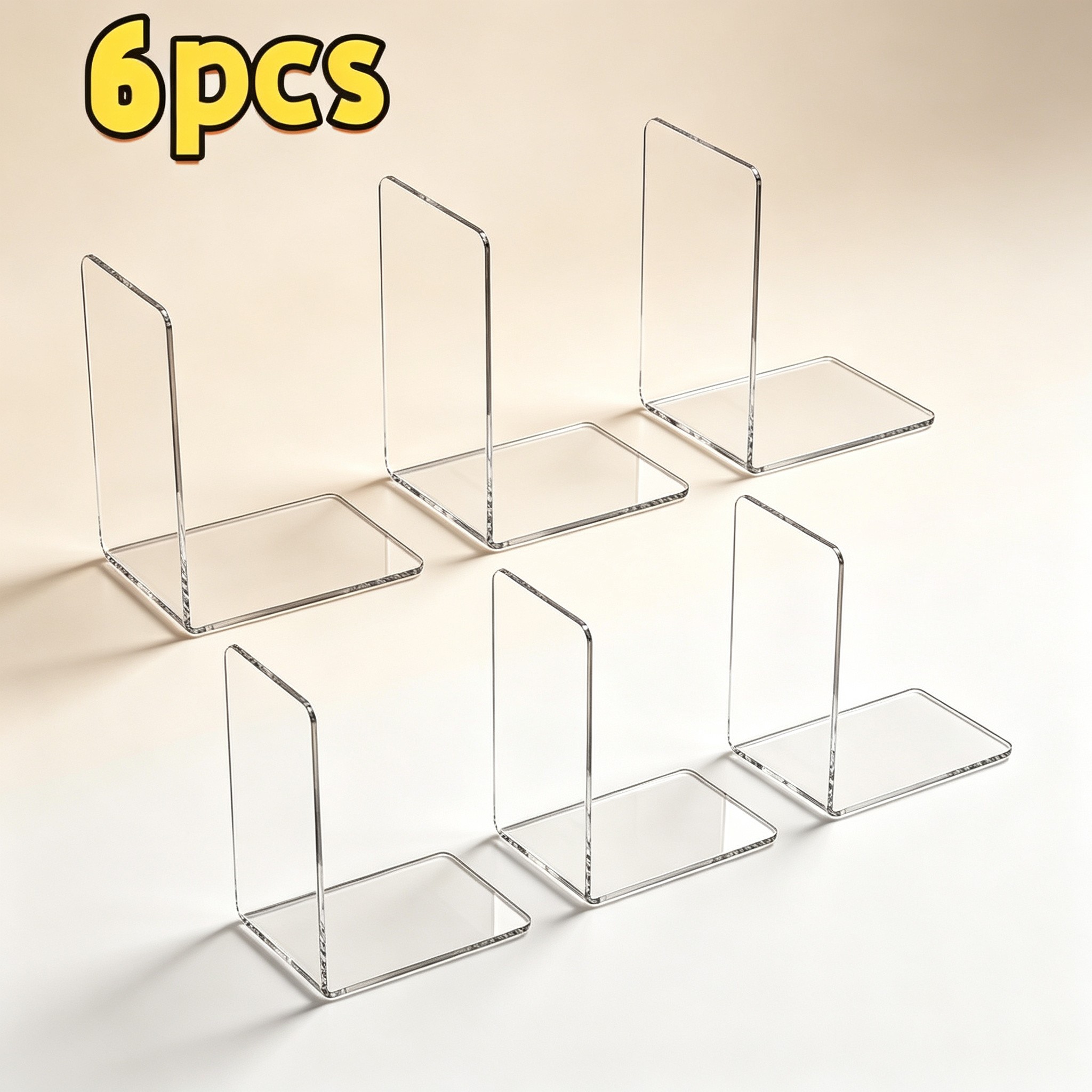 Aesthetic Bookend - 6 قطع من حوامل عرض الكتب