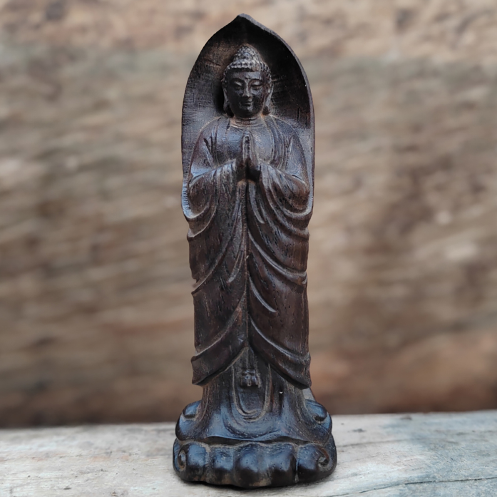 Home Decor Zen Style - تمثال بوذا خشبي للزينة بأسلوب الزن،