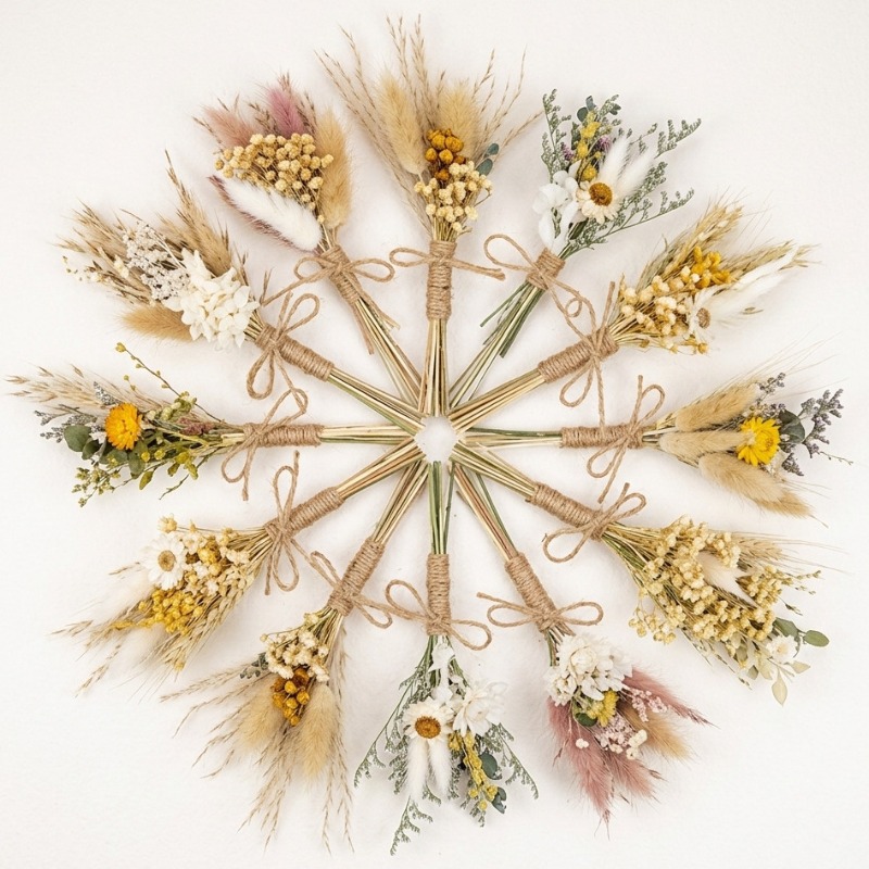 Dried Flower Bouquet - باقة زهور مجففة صغيرة طبيعية محفوظة