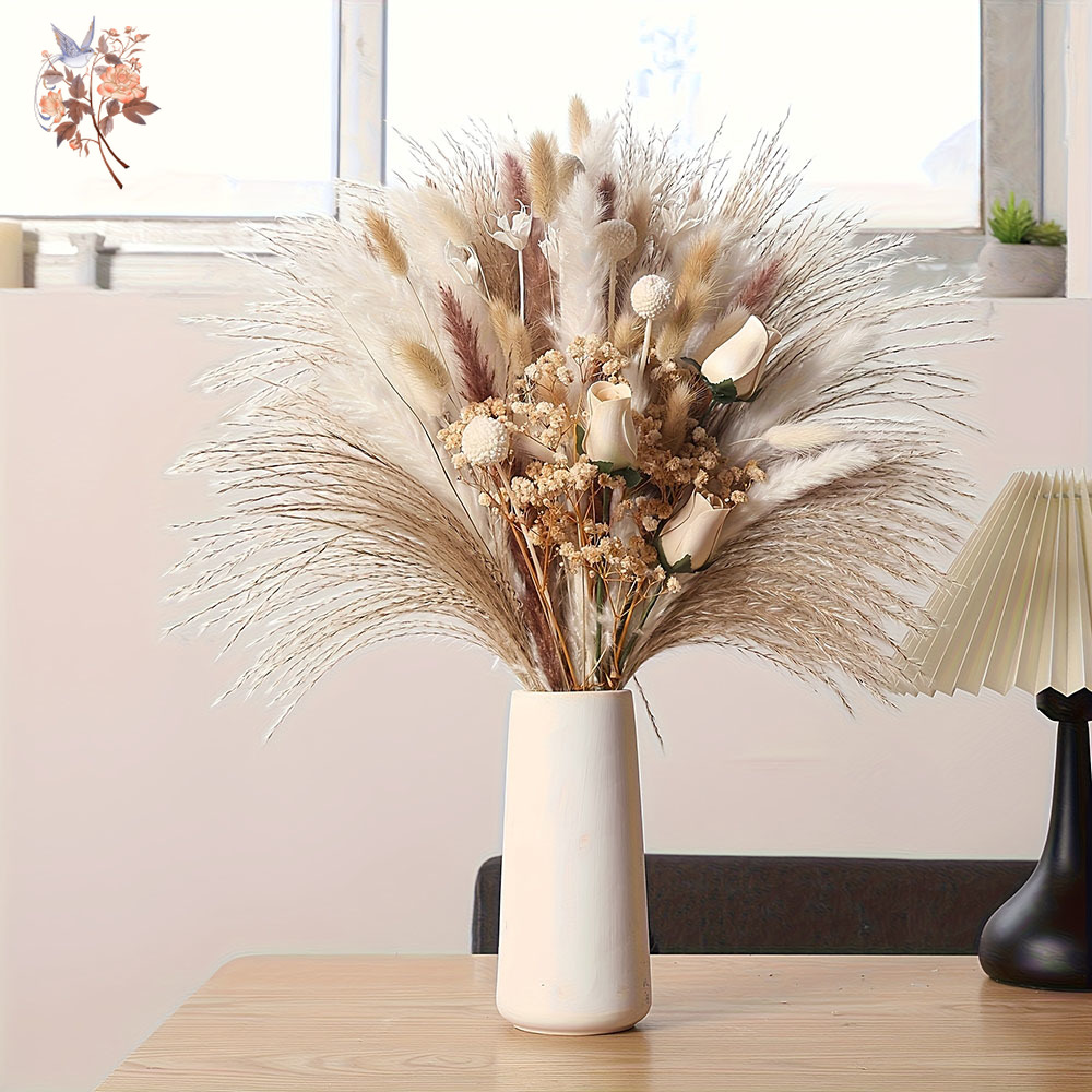 80 قطعة من الزهور الاصطناعية ا - مراجعة Pampas Grass Decor وسعره