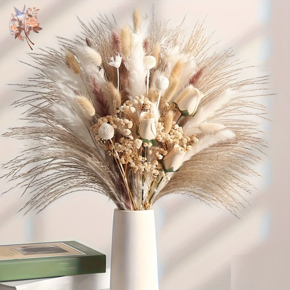 80 قطعة من الزهور الاصطناعية ا - مراجعة Pampas Grass Decor وسعره