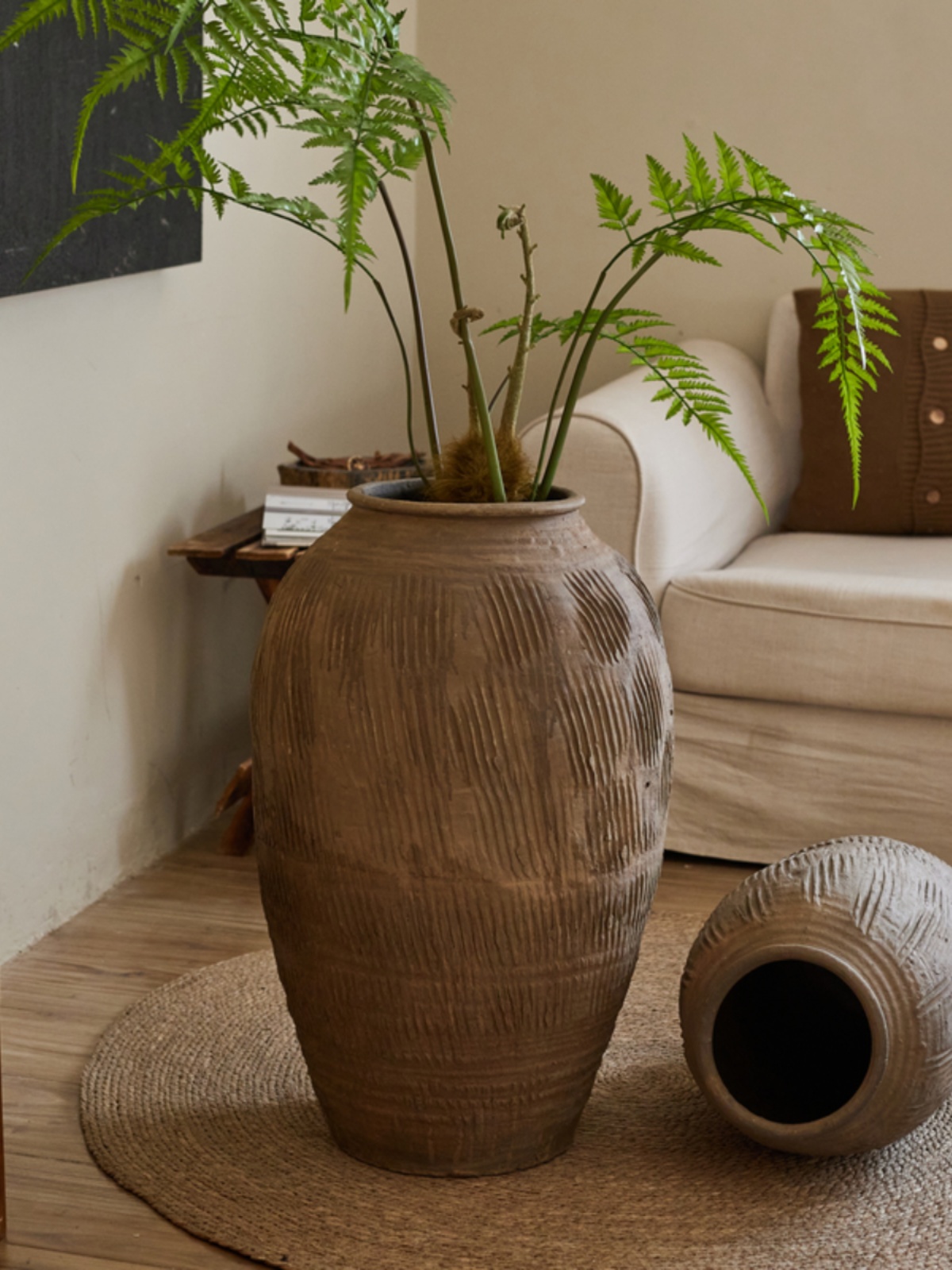 مزهرية زهور كبيرة من التيراكوت - مراجعة Home Decor Zen Style وسعره