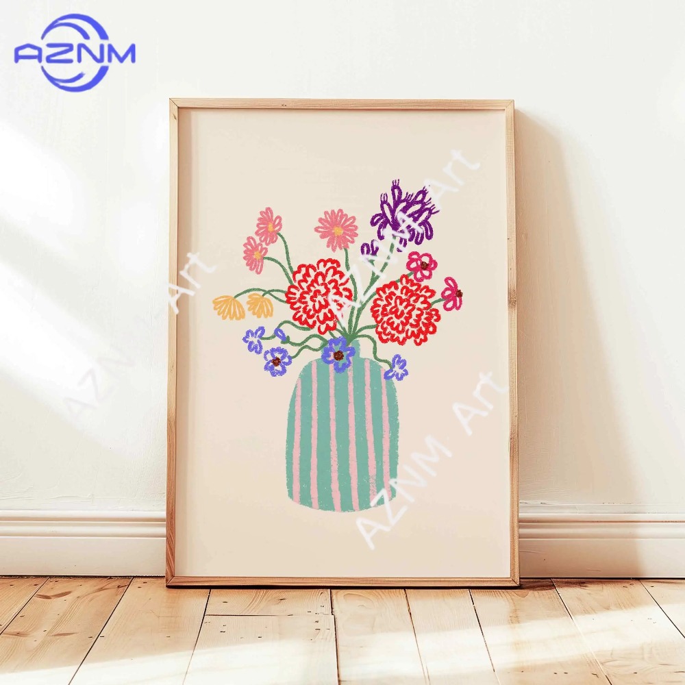 لوحة فنية جدارية قماشية بتصميم - مراجعة Home Decor Vase With Flowers وسعره