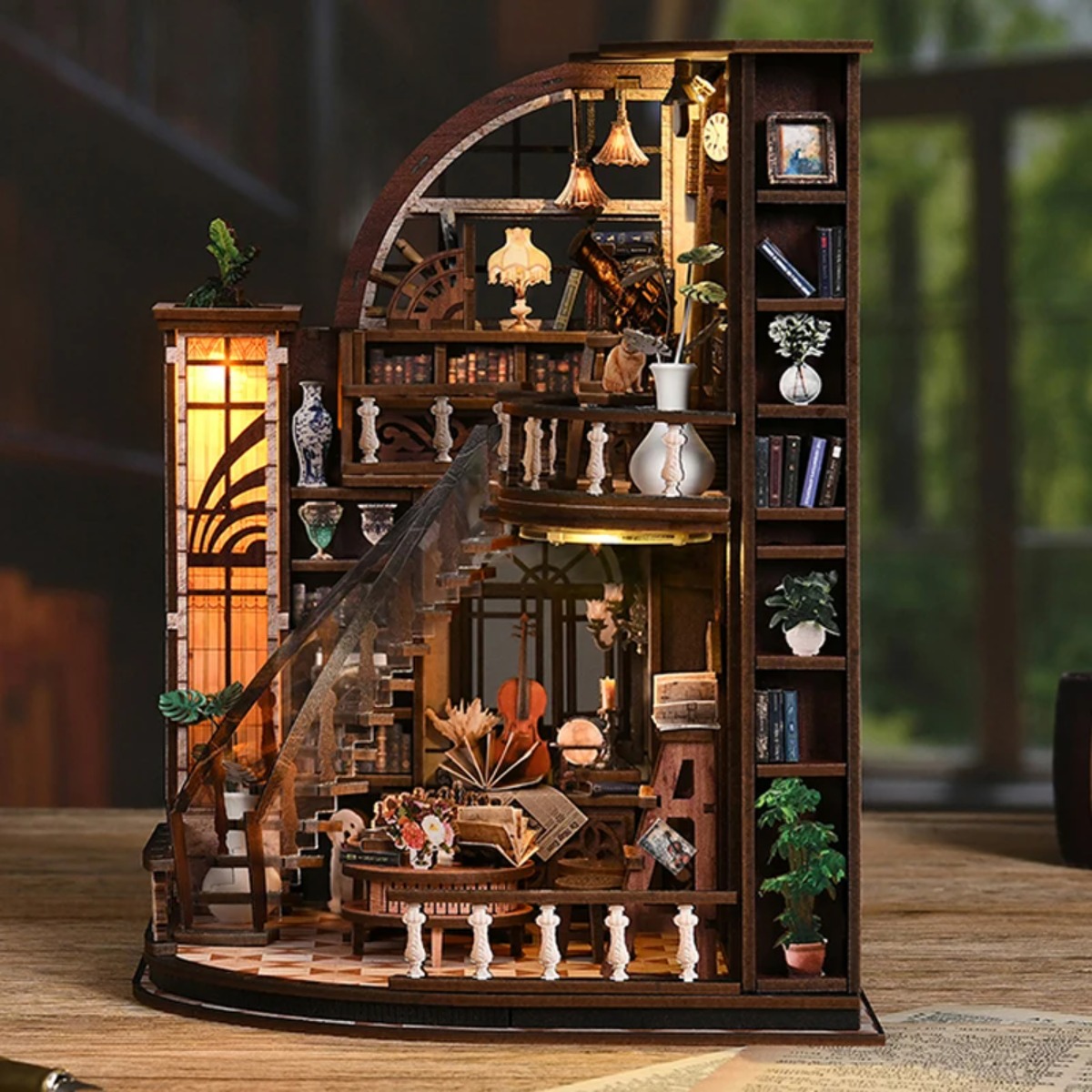 طقم ركن كتاب مصغر خشبي للتركيب - مراجعة Aesthetic Bookend وسعره