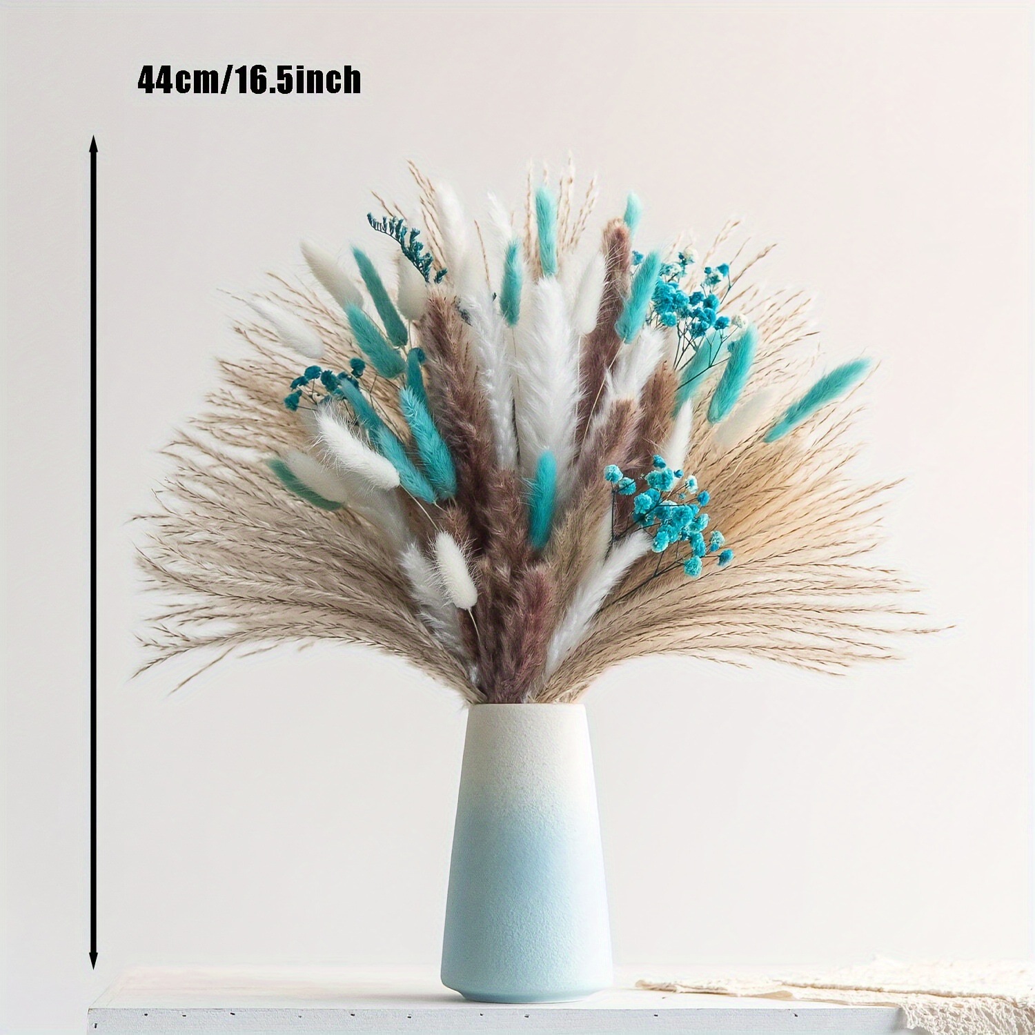 باقة زهور مجففة باللون الأزرق  - مراجعة Pampas Grass Decor وسعره