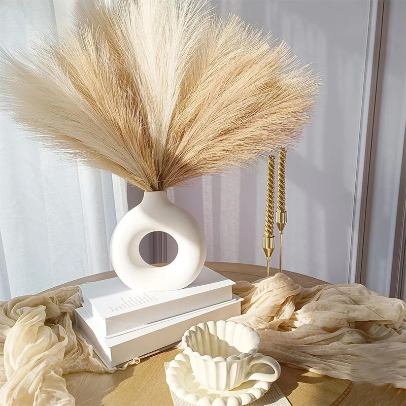5/10 قطع من عشب البامباس الاصط - مراجعة Pampas Grass Decor وسعره