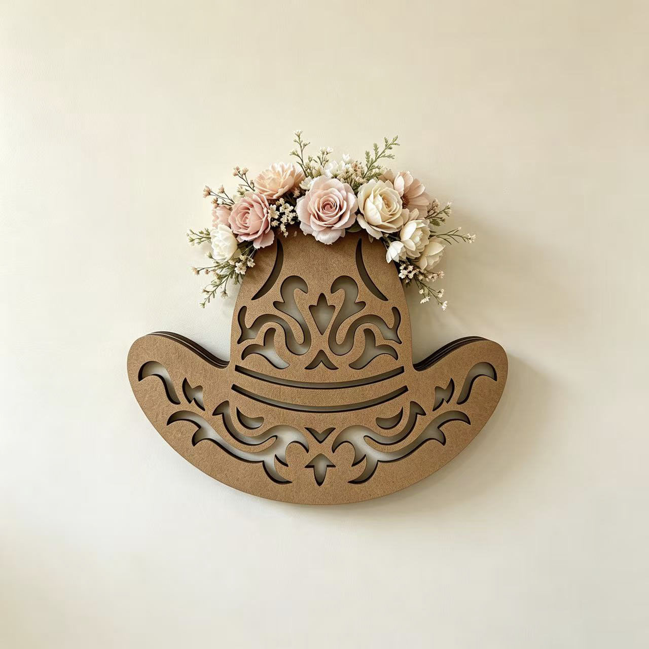 زينة جدارية خشبية على شكل قبعة - مراجعة Home Decor Vase With Flowers وسعره