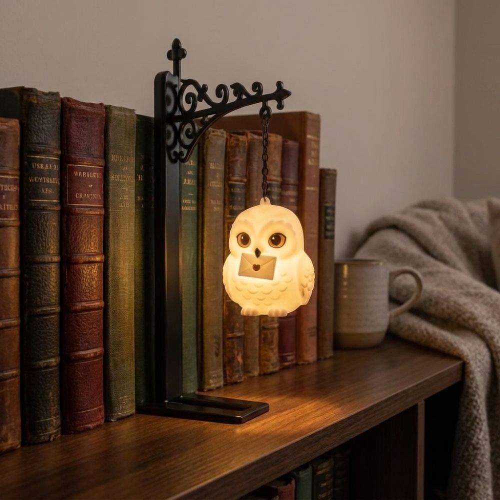 مصباح ليلي بتصميم بومة عتيقة،  - مراجعة Aesthetic Bookend وسعره