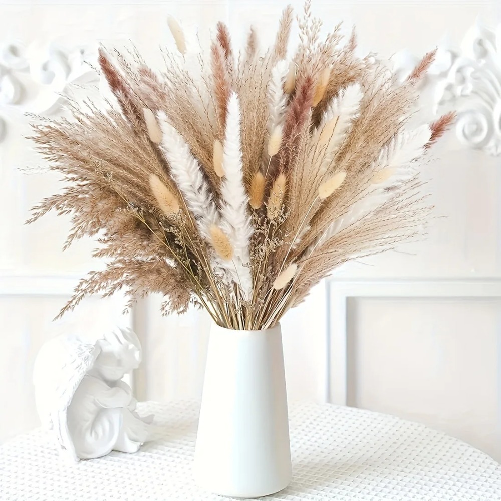 80 قطعة باقة الزهور المجففة ال - مراجعة Pampas Grass Decor وسعره