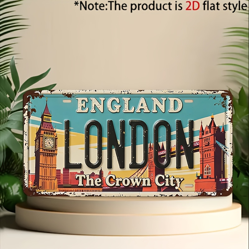 لوحة ترخيص معدنية عتيقة بتصميم - مراجعة Home Decor London وسعره