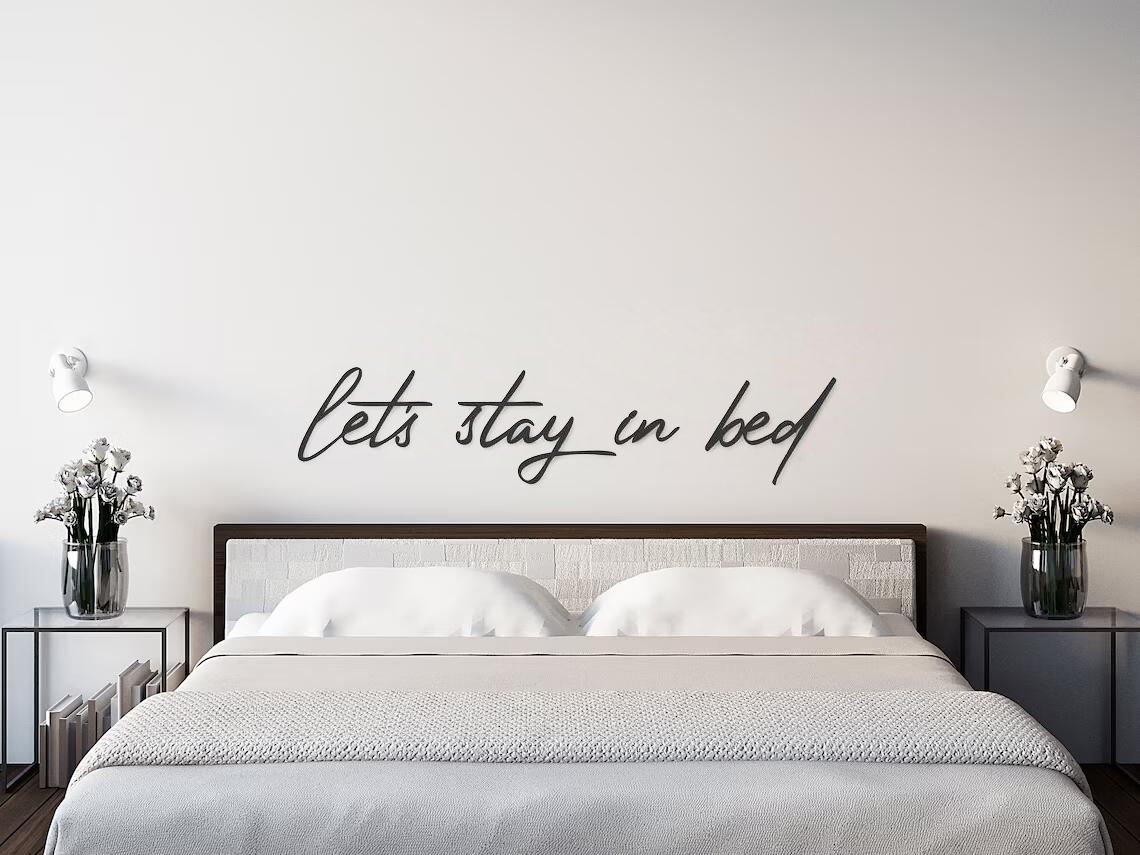 دعونا البقاء في السرير اقتباس  - مراجعة Home Decor Quotes Ideas وسعره