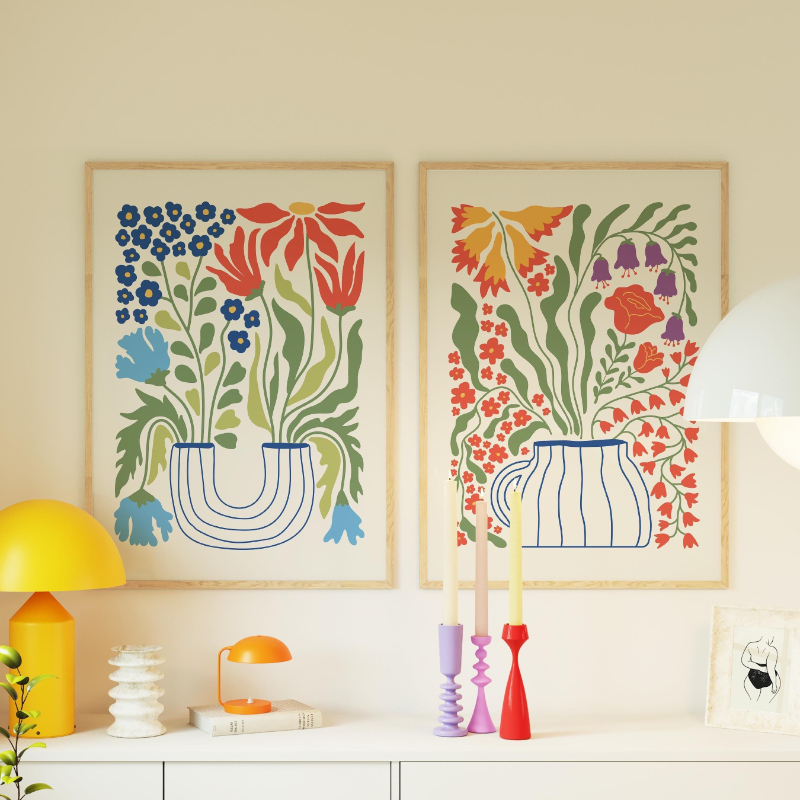 3 قطع من لوحات جدارية قماشية ب - مراجعة Home Decor Vase With Flowers وسعره