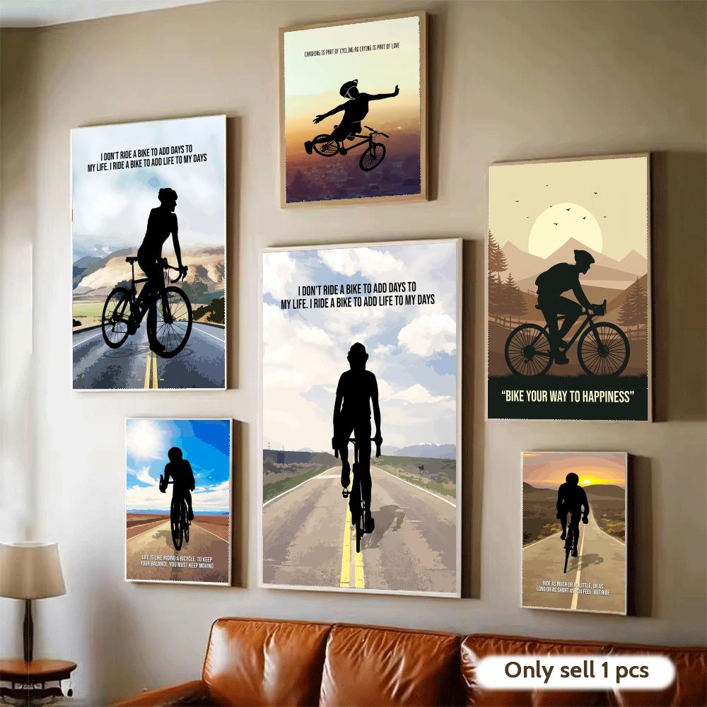 ملصق فني تحفيزي لركوب الدراجات - مراجعة Home Decor Quotes Ideas وسعره