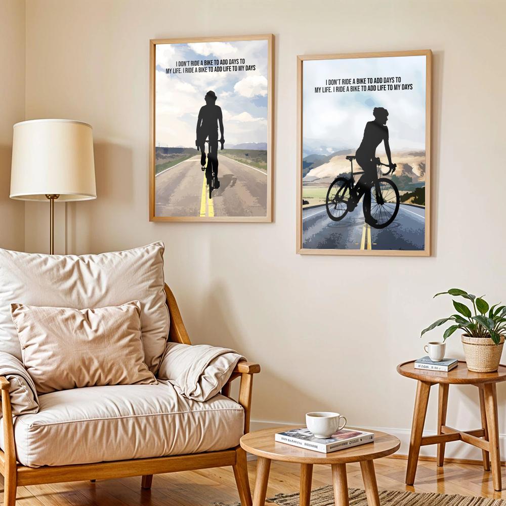 ملصق فني تحفيزي لركوب الدراجات - مراجعة Home Decor Quotes Ideas وسعره