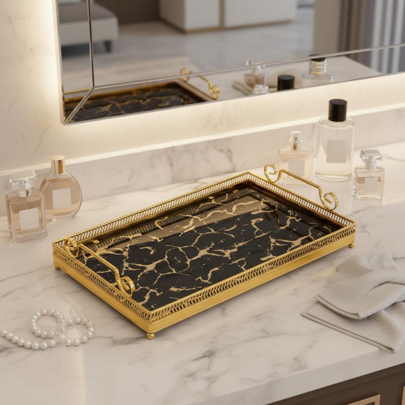 صينية مرآة زخرفية بتصميم نوردي - مراجعة Home Decor Mirror وسعره