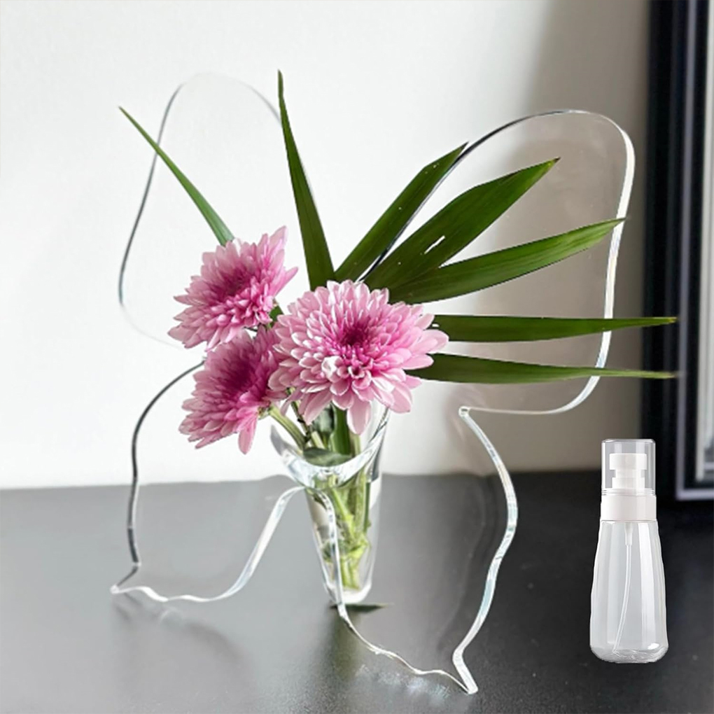 مزهرية زهرة أكريليك شفافة على  - مراجعة Home Decor Vase With Flowers وسعره