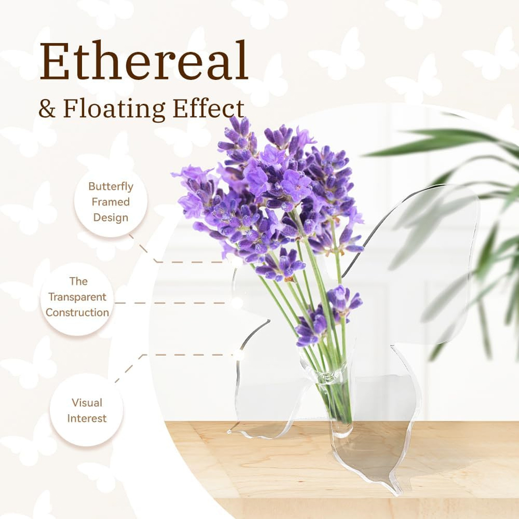 مزهرية زهرة أكريليك شفافة على  - مراجعة Home Decor Vase With Flowers وسعره